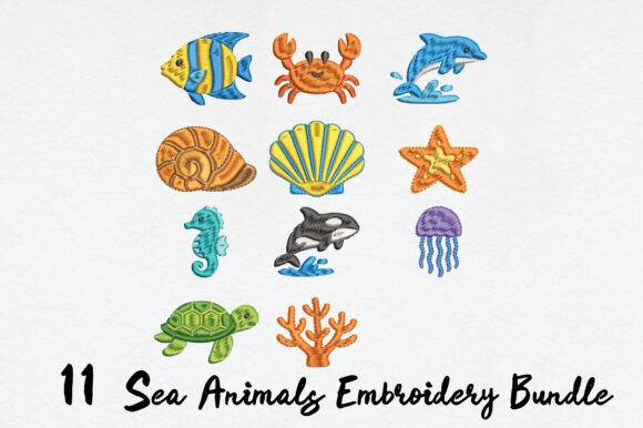 Beautiful 11 Sea Animals Embroidery Review