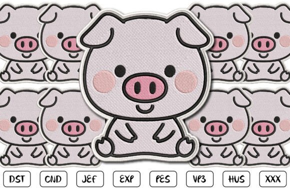Cute Pig Patch Embroidery Design Review