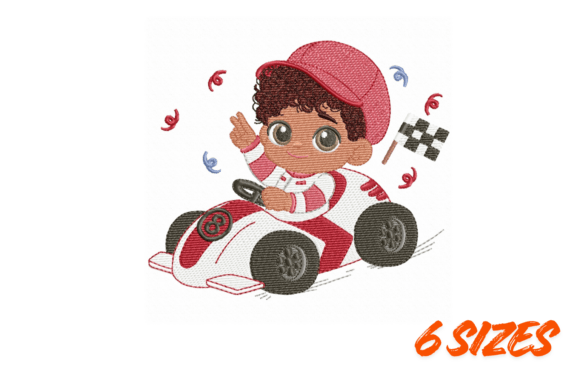 Cute Racing Boy Embroidery Design Review