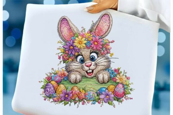 Easter Bunny Embroidery PNG Review for Gift Shops