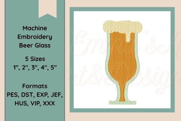 Machine Embroidery Beer Glass Design Review