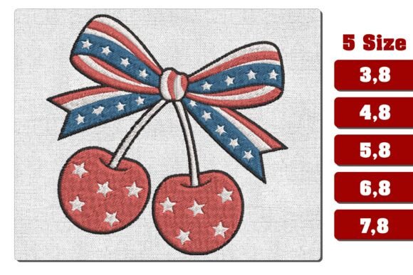 Patriotic Cherry Bow Embroidery Design Review