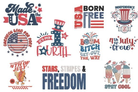 Retro and Sassy 4th July Embroidery Bundle Review