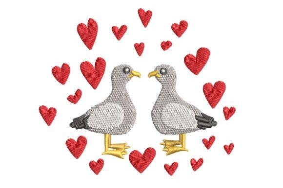 Two Cute Seagulls, Valentine Embroidery Review