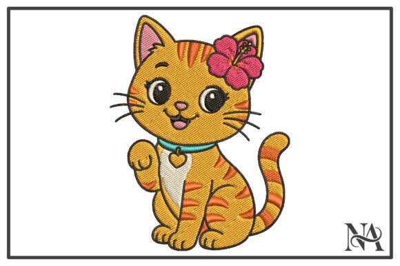 Waving Cat Hibiscus Flower Embroidery Review
